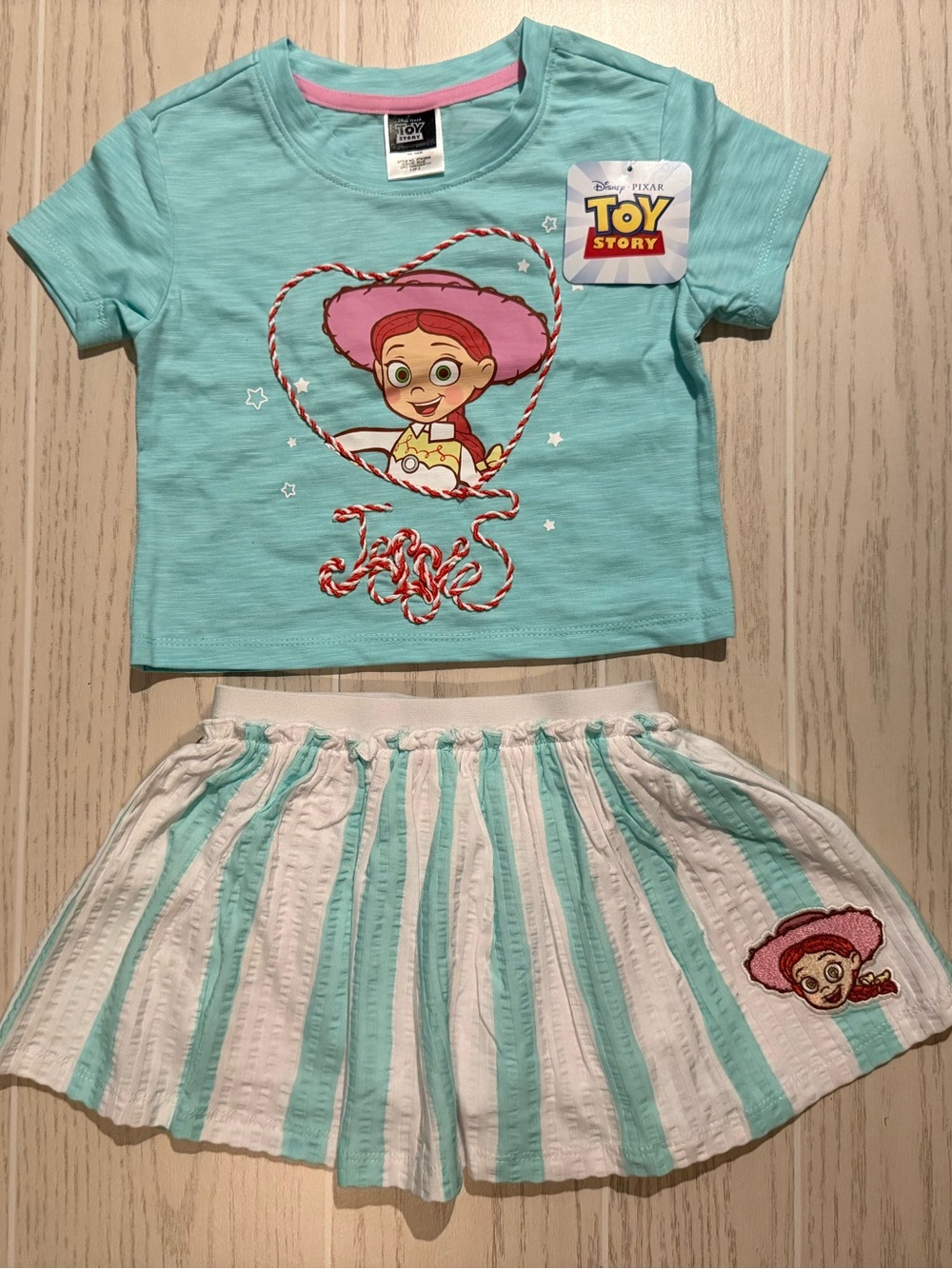 Disney Pixar Toy Story Jessie Toddler Girls 2T 2pc Shirt Skort Outfit Western